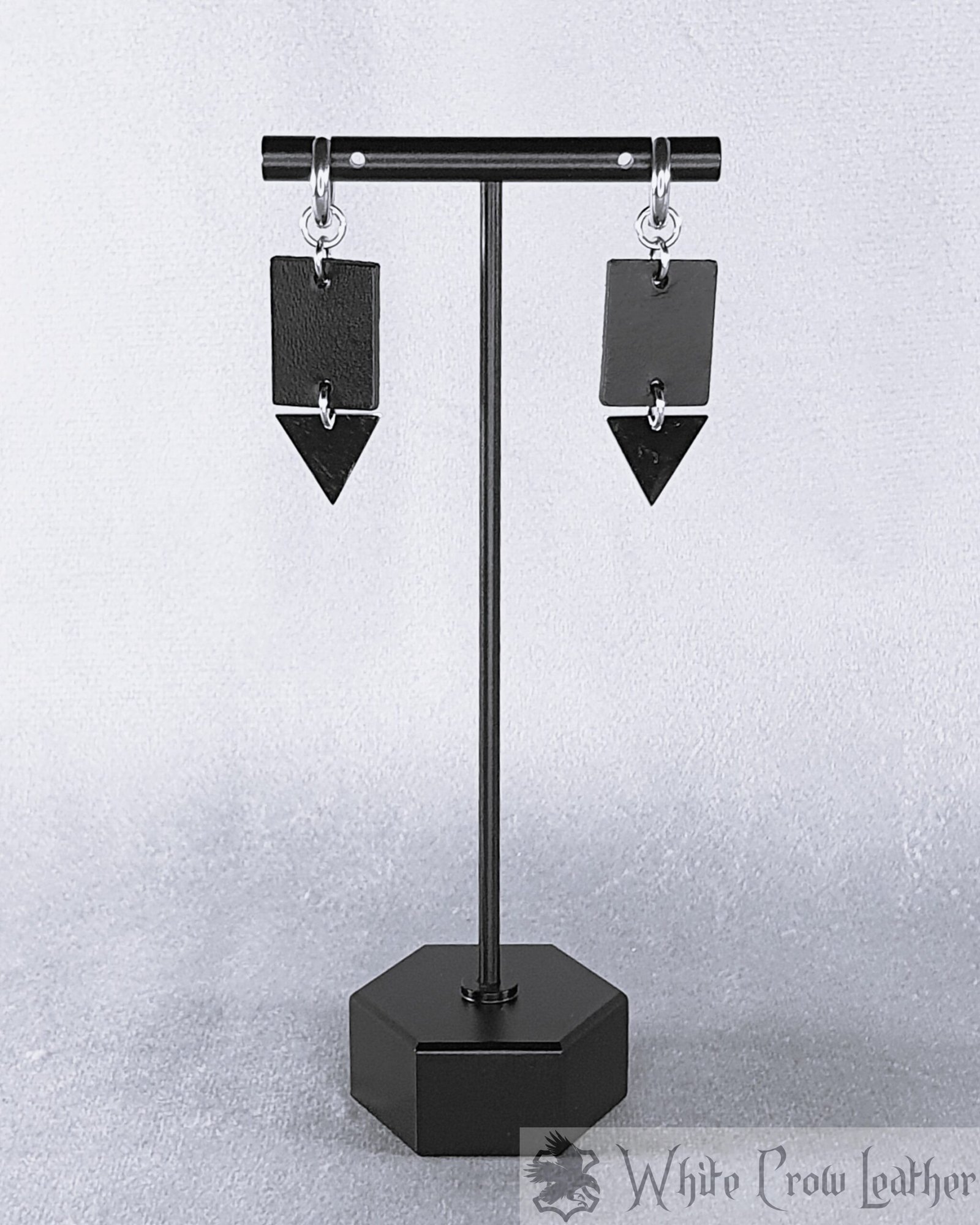 Ranger earrings - boucles d'oreilles en cuir et en acier – Image 2