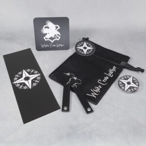 shinobi earrings boucles d'oreilles en cuir et en acier