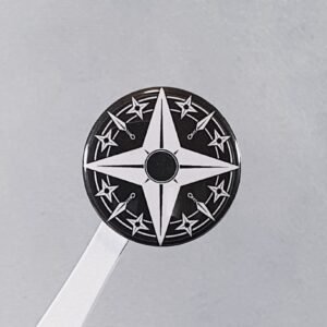 shinobi earrings boucles d'oreilles en cuir et en acier