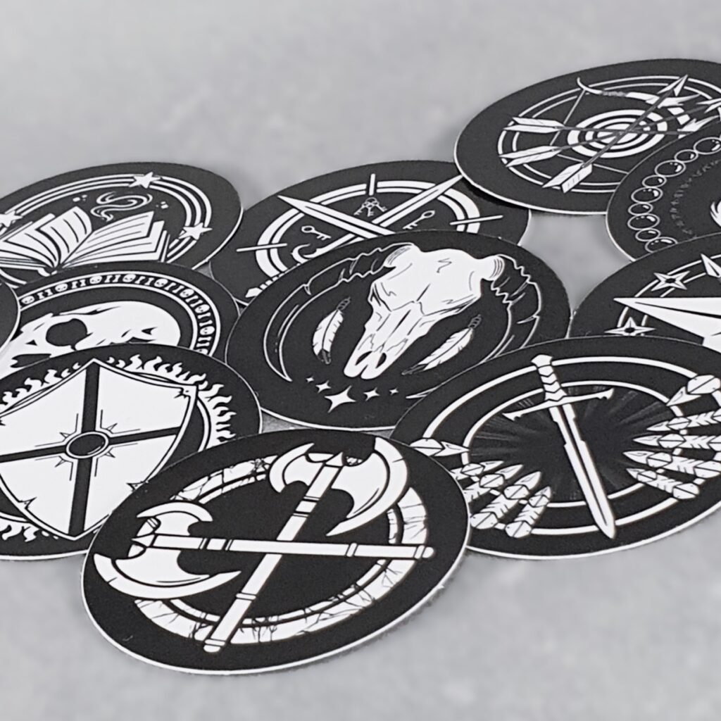 test miniature stickers